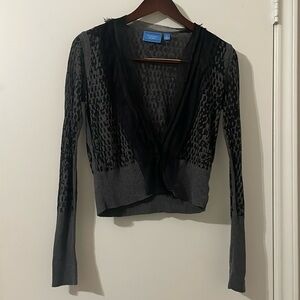 Simply Vera Vera Wang Black and Gray Cardigan Size M